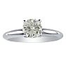 Certified Natural 1ct Genuine Diamond Solitaire Ring in White Gold Image-1
