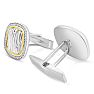 Estate Jewelry 1/2 Carat Diamond Cufflinks For Men In Sterling Silver and 14 Karat Yellow Gold Image-3
