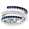 1 1/2 Carat Diamond and Sapphire Wrap Ring In 14 Karat White Gold Image-1
