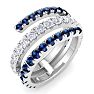 1 1/2 Carat Diamond and Sapphire Wrap Ring In 14 Karat White Gold Image-2