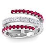 1 1/2 Carat Lab Grown Diamond and Ruby Wrap Ring In 14 Karat White Gold Image-1