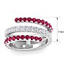 1 1/2 Carat Lab Grown Diamond and Ruby Wrap Ring In 14 Karat White Gold Image-5