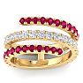1 1/2 Carat Lab Grown Diamond and Ruby Wrap Ring In 14 Karat Yellow Gold Image-1