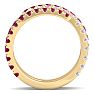1 1/2 Carat Lab Grown Diamond and Ruby Wrap Ring In 14 Karat Yellow Gold Image-3