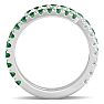 1 1/2 Carat Lab Grown Diamond and Emerald Wrap Ring In 14 Karat White Gold Image-3