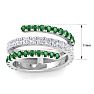 1 1/2 Carat Lab Grown Diamond and Emerald Wrap Ring In 14 Karat White Gold Image-5