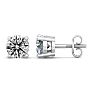 2 Carat Lab Grown Diamond Earrings In 14 Karat White Gold, Basket Setting Image-1