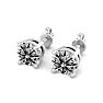 2 Carat Lab Grown Diamond Earrings In 14 Karat White Gold, Basket Setting Image-3