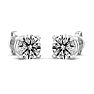 2 Carat Lab Grown Diamond Earrings In 14 Karat White Gold, Basket Setting Image-4