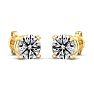 2 Carat Lab Grown Diamond Earrings, VS Clarity In 14 Karat Yellow Gold, Basket Setting, New Lowest Price Ever! Image-4