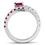 1 3/4 Carat Lab Grown Diamond and Ruby Wrap Ring In 14 Karat White Gold Image-3