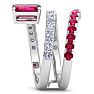1 3/4 Carat Lab Grown Diamond and Ruby Wrap Ring In 14 Karat White Gold Image-4
