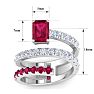 1 3/4 Carat Lab Grown Diamond and Ruby Wrap Ring In 14 Karat White Gold Image-5