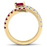 1 3/4 Carat Lab Grown Diamond and Ruby Wrap Ring In 14 Karat Yellow Gold Image-3