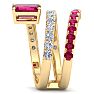 1 3/4 Carat Lab Grown Diamond and Ruby Wrap Ring In 14 Karat Yellow Gold Image-4