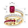 1 3/4 Carat Lab Grown Diamond and Ruby Wrap Ring In 14 Karat Yellow Gold Image-5