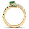 1 3/4 Carat Lab Grown Diamond and Emerald Wrap Ring In 14 Karat Yellow Gold Image-3