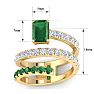 1 3/4 Carat Lab Grown Diamond and Emerald Wrap Ring In 14 Karat Yellow Gold Image-5