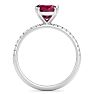 2 1/5 Carat Lab Grown Diamond and Ruby Engagement Ring In 14 Karat White Gold Image-3