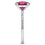 2 1/5 Carat Lab Grown Diamond and Ruby Engagement Ring In 14 Karat White Gold Image-4