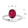 2 1/5 Carat Lab Grown Diamond and Ruby Engagement Ring In 14 Karat White Gold Image-5
