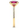 2 1/5 Carat Lab Grown Diamond and Ruby Engagement Ring In 14 Karat Yellow Gold Image-4