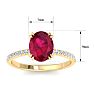 2 1/5 Carat Lab Grown Diamond and Ruby Engagement Ring In 14 Karat Yellow Gold Image-5