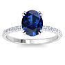 2 1/5 Carat Lab Grown Diamond and Sapphire Engagement Ring In 14 Karat White Gold Image-1