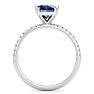 2 1/5 Carat Lab Grown Diamond and Sapphire Engagement Ring In 14 Karat White Gold Image-3