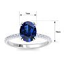 2 1/5 Carat Lab Grown Diamond and Sapphire Engagement Ring In 14 Karat White Gold Image-5