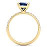 2 1/5 Carat Lab Grown Diamond and Sapphire Engagement Ring In 14 Karat Yellow Gold Image-3