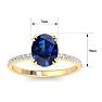 2 1/5 Carat Lab Grown Diamond and Sapphire Engagement Ring In 14 Karat Yellow Gold Image-5