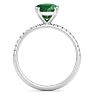2 1/5 Carat Lab Grown Diamond and Emerald Engagement Ring In 14 Karat White Gold Image-3