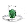 2 1/5 Carat Lab Grown Diamond and Emerald Engagement Ring In 14 Karat White Gold Image-5