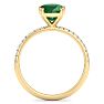 2 1/5 Carat Lab Grown Diamond and Emerald Engagement Ring In 14 Karat Yellow Gold Image-3