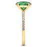 2 1/5 Carat Lab Grown Diamond and Emerald Engagement Ring In 14 Karat Yellow Gold Image-4