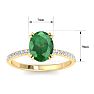2 1/5 Carat Lab Grown Diamond and Emerald Engagement Ring In 14 Karat Yellow Gold Image-5