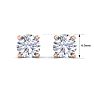 2 Carat Lab Grown Diamond Earrings In 14 Karat Rose Gold, Basket Setting Image-5