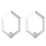 0.06 Carat Lab Grown Diamond Earrings In 14K White Gold, Modern Image-2