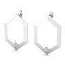 0.06 Carat Lab Grown Diamond Earrings In 14K White Gold, Modern Image-3