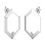 0.06 Carat Lab Grown Diamond Earrings In 14K White Gold, Modern Image-4