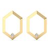 0.06 Carat Lab Grown Diamond Earrings In 14K Yellow Gold, Modern Image-2