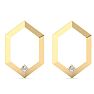 0.06 Carat Lab Grown Diamond Earrings In 14K Yellow Gold, Modern Image-2