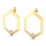 0.06 Carat Lab Grown Diamond Earrings In 14K Yellow Gold, Modern Image-3