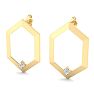 0.06 Carat Lab Grown Diamond Earrings In 14K Yellow Gold, Modern Image-3