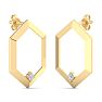 0.06 Carat Lab Grown Diamond Earrings In 14K Yellow Gold, Modern Image-4