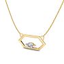 1/4 Carat Marquise Shape Lab Grown Diamond Necklace In 14K Yellow Gold Image-3