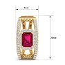 3 Carat Ruby and Lab Grown Diamond Hoop Earrings In 14 Karat Yellow Gold Image-5