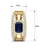 3 Carat Sapphire and Lab Grown Diamond Hoop Earrings In 14 Karat Yellow Gold Image-5