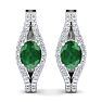 2 1/4 Carat Emerald and Lab Grown Diamond Hoop Earrings In 14 Karat White Gold Image-4